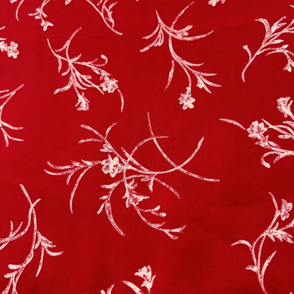 Jones Wear Floral Red A-Line Skirt Ruffle Hem Size 12 Knee-Length Tulip Flounce - Picture 9 of 12